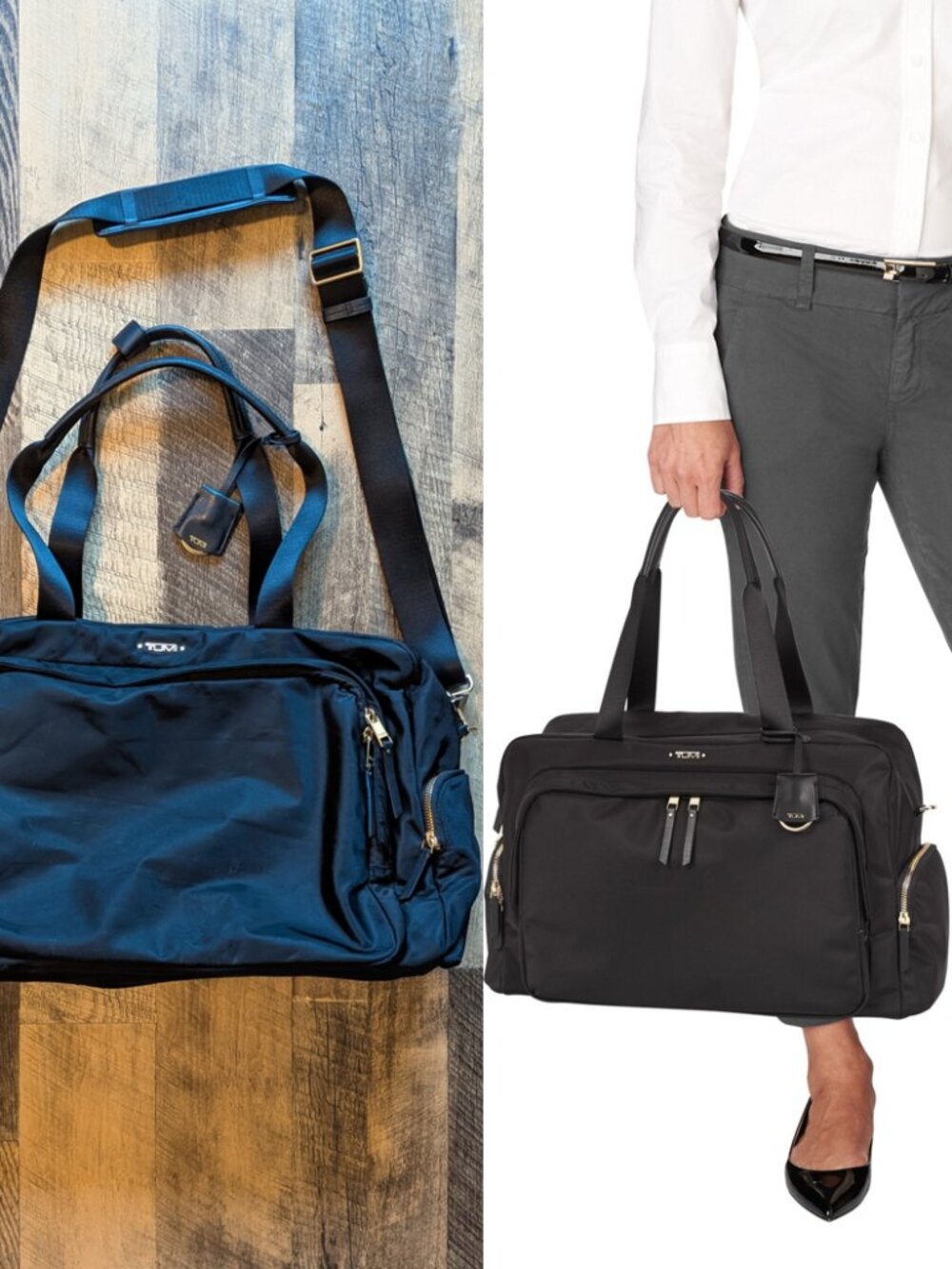 Tumi Voyageur Colina Duffel Bag Black Gold